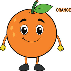 orange fruits cartoon vector art illustration design