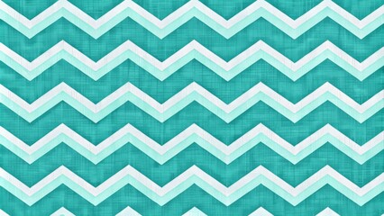 Vibrant turquoise and white chevron pattern on a soft, textured fabric background, perfect for design elements, wallpapers, or wrapping paper.