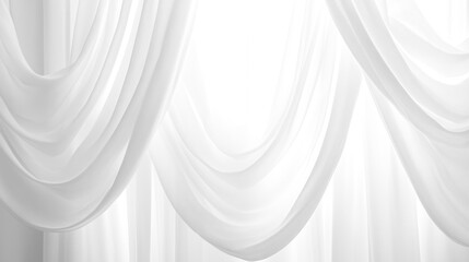 Soft white curtains background for graphic design or wallpaper.