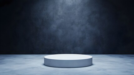 Dramatic Illuminated Minimal Podium in Empty Abstract Space for Copy