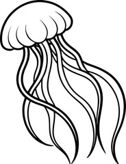 Enjoy endless fun with a jellyfish and its flowing tentacles in this kids coloring book
