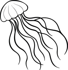 A jellyfish with flowing tentacles coloring book for kids sparks creativity and underwater adventure
