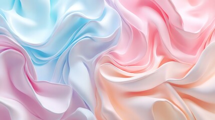 Obraz premium Background 3D pastel multicolored style wave abstract decoration wallpaper AI generated image