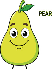 pear fruits cartoon vector art illustration design
