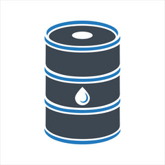 Oil icon. Oil drum container, barrel. Oil industry icon