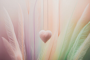 Image suspended amidst a delicate, ombre-inspired pastel gradient with soft feathery. Warm and gentle background perfect for a motivational quote