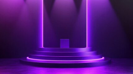 Neon Purple Platform for Product Display