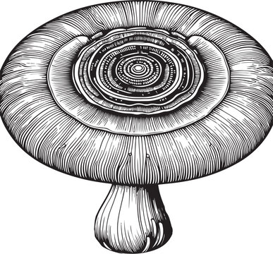 recommend clip art: A mushroom line art with white background