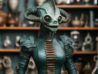 Steampunk mermaid with mechanical tentacles, haunting deep-sea laboratory filled with eerie Halloween gadgets, [Halloween mermaid], [steampunk horror]