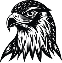 Bold lines form a majestic eagle head silhouette showcasing its iconic curved beak

