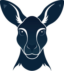 An elegant kangaroo head outline captures Australian wildlife
