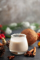 Homemade Puerto Rican Coquito Eggnog for the Holidays. Classic Christmas South American drink