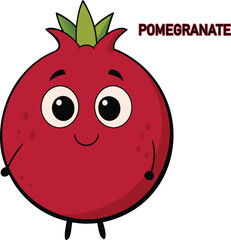 Obraz premium pomegranate fruits cartoon vector art illustration design