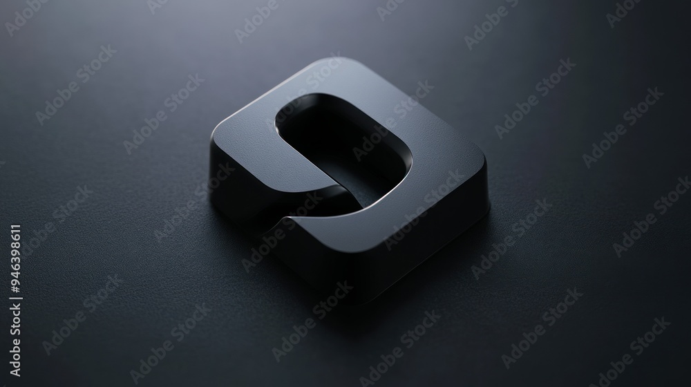 Poster black square with a curved cutout resembling a speech bubble