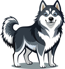 Fototapeta premium Alaskan Malamute Dog Vector, Clipart
