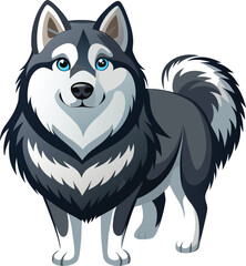 Fototapeta premium Alaskan Malamute Dog Vector, Clipart