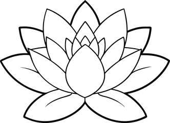 Delicate Water Lily Outline Art