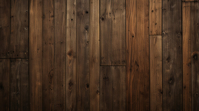 Fond de planche de bois marron fonc&eacute;, papier peint. Vieux fond en bois textur&eacute; fonc&eacute; grunge, la surface de la vieille texture de bois brun, vue de dessus lambris en bois de pin brun.	