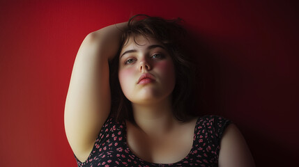Fototapeta premium overweight, plus size, body shaming, self-esteem, confidence, discrimination, prejudice, bullying, acceptance, courage, empowerment, self-love, beauty, diversity, inner strength
