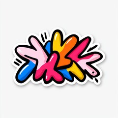 Obraz premium Colorful hand-shaped doodles create a vibrant collage on a light backdrop