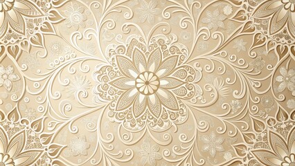 Fototapeta premium Luxurious Gold Floral Design with Intricate Swirls and Decorative Elements
