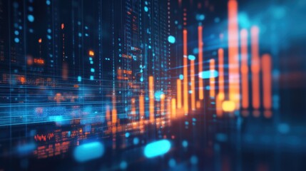 Abstract Digital Background with Blurry Lines and Lights