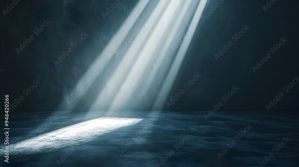 Poster a conceptual digital showcasing the dramatic and powerful contrast between light and darkness with r