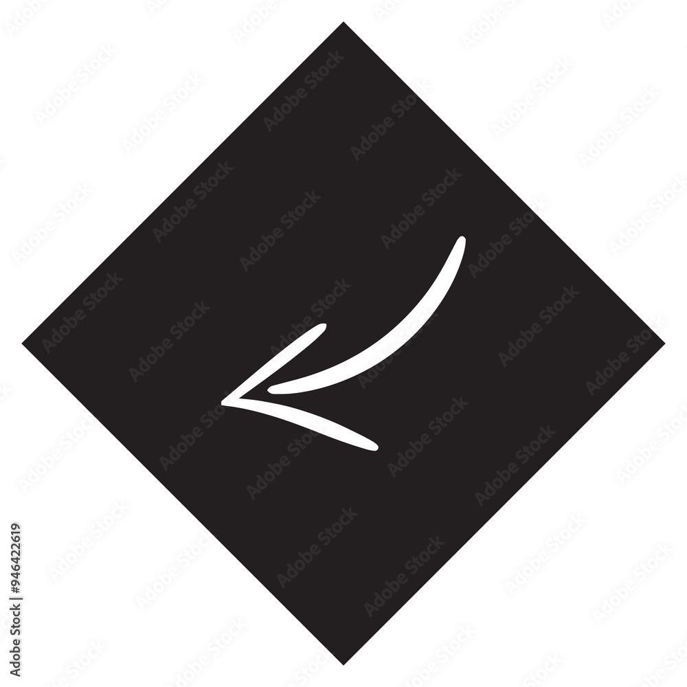 Aufkleber curved arrow icon vector. arrow pointer logo design. arrow left vector icon illustration in rhombus 