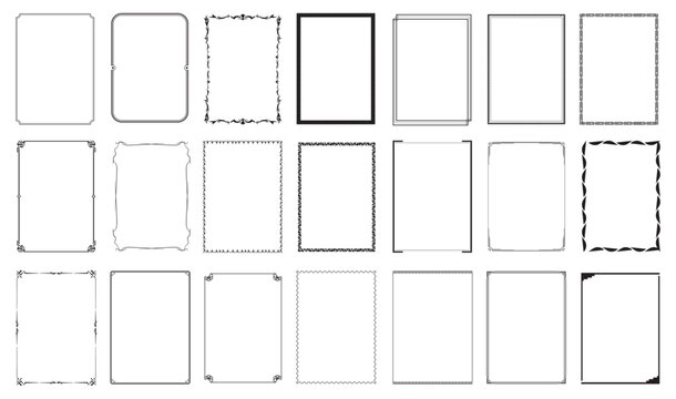Vector Decorative Frames, vintage rectangle ornamental frame, ornaments and ornate border.eps