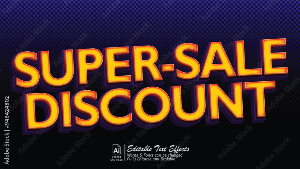 Wall mural Supersale discount editable text effects vector style