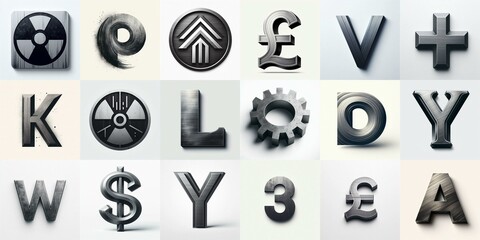 Brushed charcoal Lettering Typeface. AI generated illustration