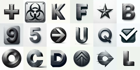 Brushed charcoal Lettering Typeface. AI generated illustration