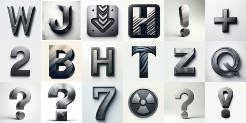 Brushed charcoal Lettering Typeface. AI generated illustration