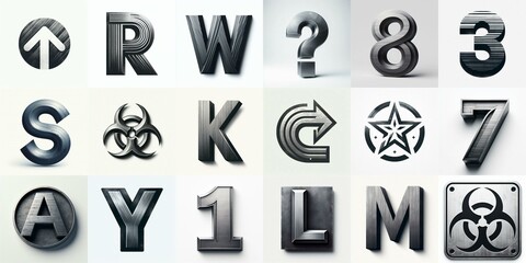 Brushed charcoal Lettering Typeface. AI generated illustration
