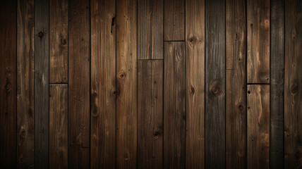 Obraz premium Fondo de tablón de madera de color marrón oscuro, papel tapiz. Antiguo fondo de madera con textura oscura grunge, la superficie de la antigua textura de madera marrón, vista superior de paneles. 
