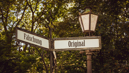 Signposts the direct way to original versus counterfeit