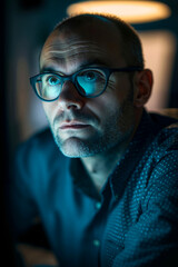 Obraz premium A man with glasses looking at the camera