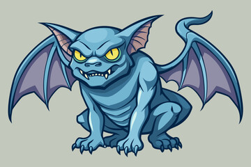 Gargoyle, watercolor clipart illustration with isolated background.
