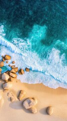 Fototapeta premium The breathtaking coastline of the French Riviera is captured at sunset, showcasing dramatic cliffs where waves crash and sea foam dances on the vibrant blue ocean