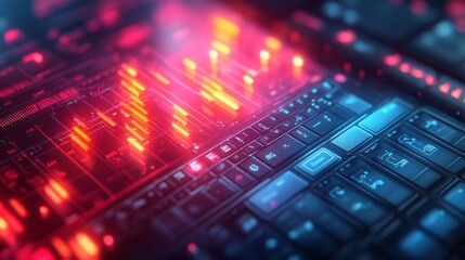 Holographic budgeting tools display real-time expense tracking, showcasing vibrant visuals in a modern workspace focused on financial management.