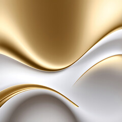 Abstract white gold Gradient background luxury with golden line wave that looks modern blurry background. ai