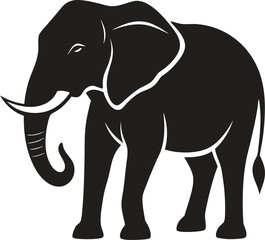 Elephant silhouette Vector art illustration , Elephant silhouette