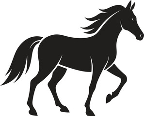 Obraz premium Horse silhouette Vector art illustration 4 . Horse ride , horse set .