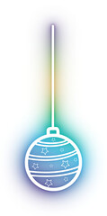Neon bauble, glowing Christmas bauble hanging for decoration