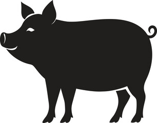 Fototapeta premium A Cute pig silhouette vector art Illustration , pig silhouette vector 