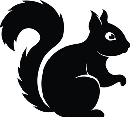 Squirrel silhouette Vector art illustration , Flying Squirrel silhouette.