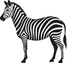 A Cute baby Zebra silhouette Vector art , Zebra silhouette art illustration .