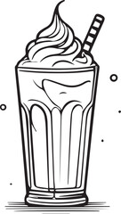 Vector image of a milk shake on a white background