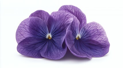 Obraz premium Two beautiful purple flowers with delicate petals and intricate veining.