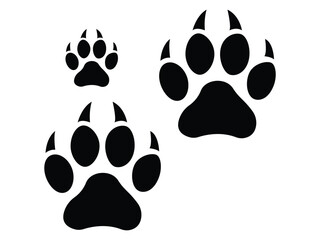 dog and cat paw print vector